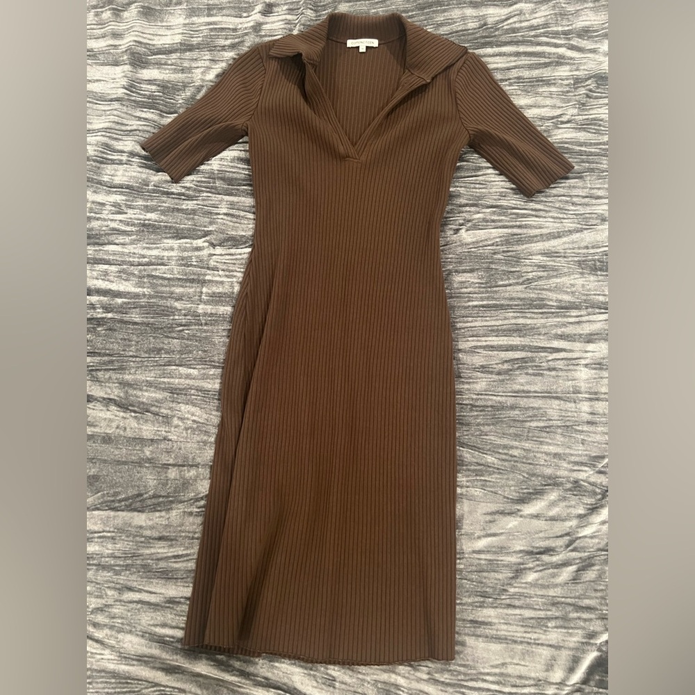 Cotton Citizen Chocolate Long Sleeve Dress Size M
